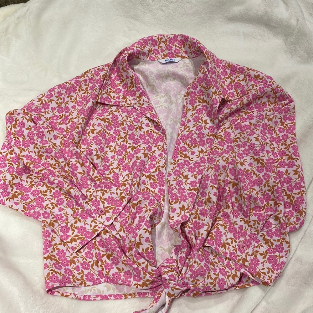 Unworn blossom tie blouse